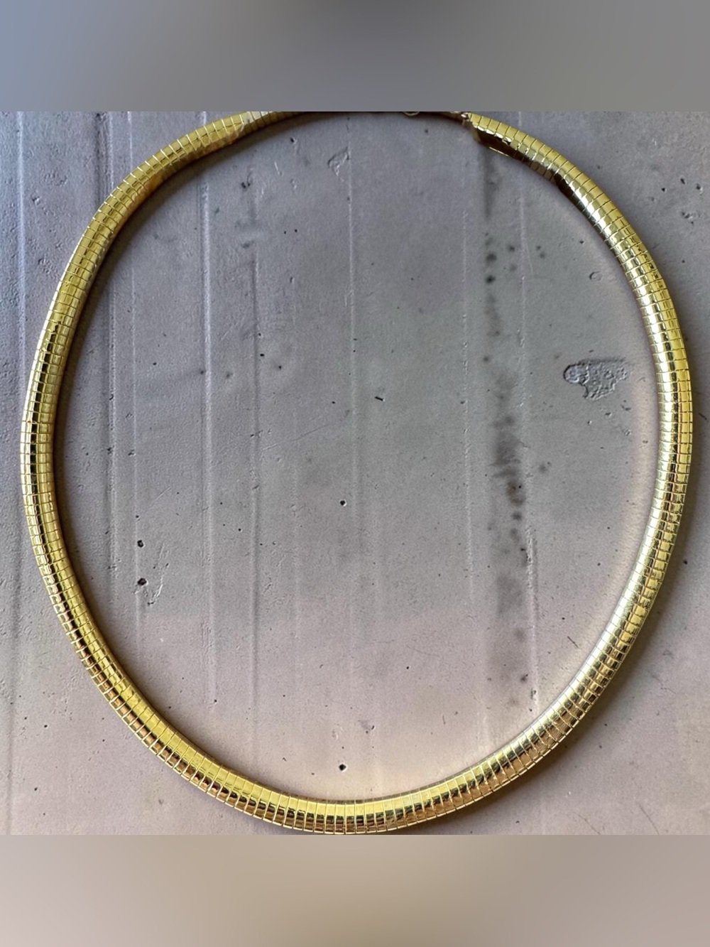 Gold Tone Omega Collar Snake Chain Necklace